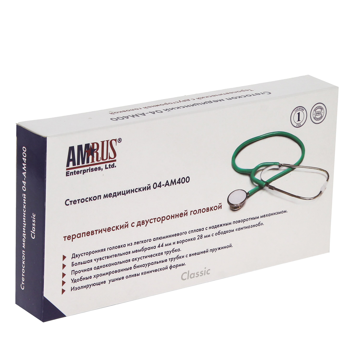 Стетоскоп AMRUS 04-АМ400 двусторонний терапевтический красный - 7
